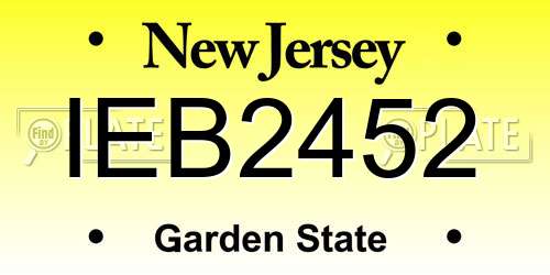 IEB2452 New Jersey License Plate