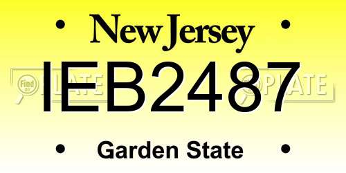 IEB2487 New Jersey License Plate