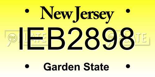 IEB2898 New Jersey License Plate