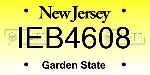 IEB4608 New Jersey License Plate