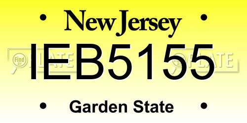 IEB5155 New Jersey License Plate