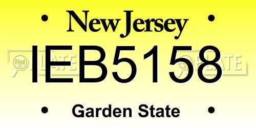 IEB5158 New Jersey License Plate