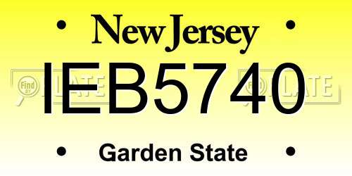 IEB5740 New Jersey License Plate