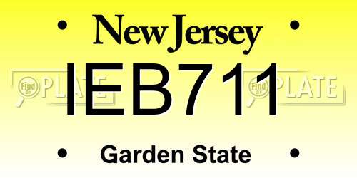 IEB711 New Jersey License Plate