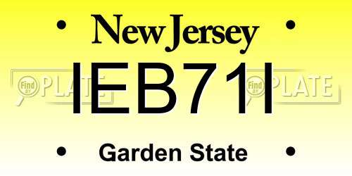 IEB71I New Jersey License Plate
