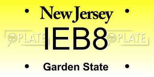 IEB8 New Jersey License Plate