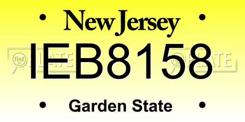 IEB8158 New Jersey License Plate