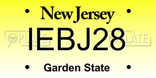 IEBJ28 New Jersey License Plate