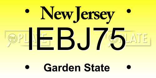 IEBJ75 New Jersey License Plate