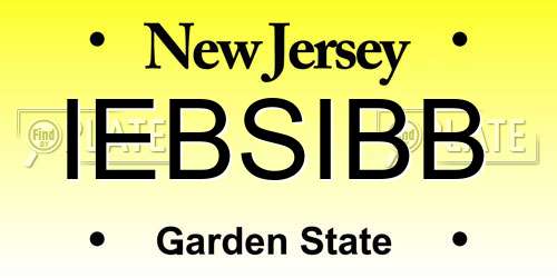 IEBSIBB New Jersey License Plate