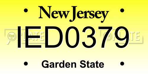 IED0379 New Jersey License Plate