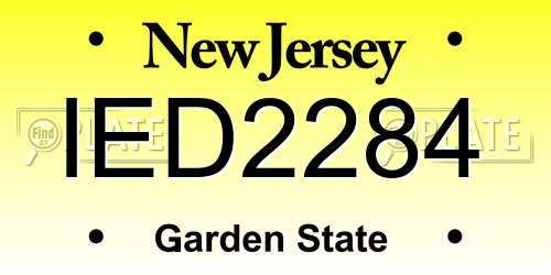 IED2284 New Jersey License Plate