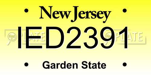 IED2391 New Jersey License Plate