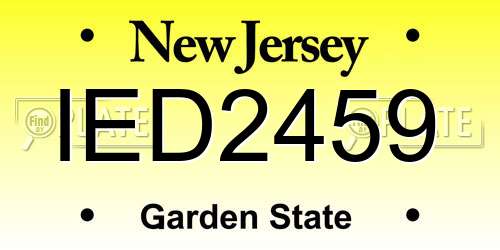 IED2459 New Jersey License Plate