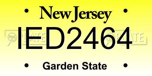 IED2464 New Jersey License Plate