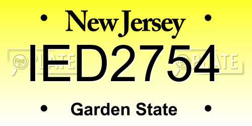 IED2754 New Jersey License Plate