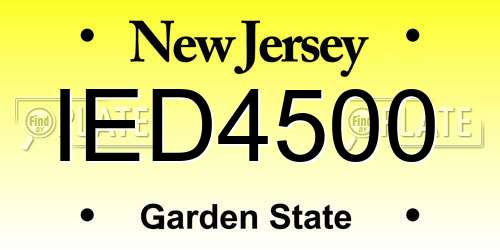 IED4500 New Jersey License Plate