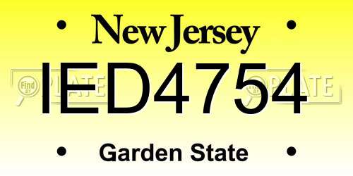 IED4754 New Jersey License Plate
