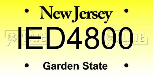 IED4800 New Jersey License Plate
