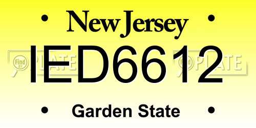 IED6612 New Jersey License Plate