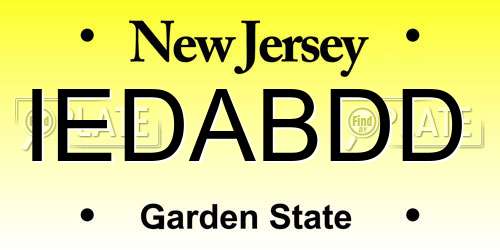 IEDABDD New Jersey License Plate