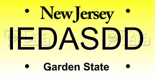 IEDASDD New Jersey License Plate