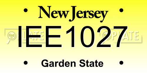 IEE1027 New Jersey License Plate