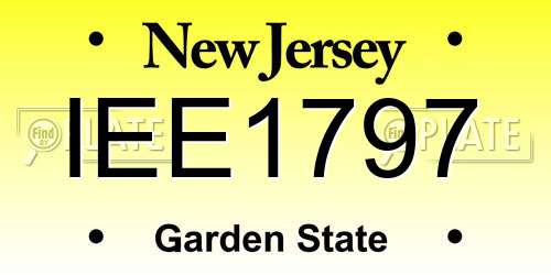 IEE1797 New Jersey License Plate