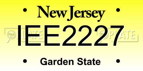 IEE2227 New Jersey License Plate