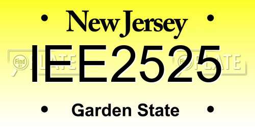 IEE2525 New Jersey License Plate
