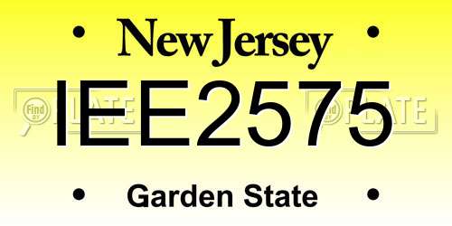 IEE2575 New Jersey License Plate