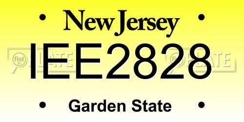 IEE2828 New Jersey License Plate