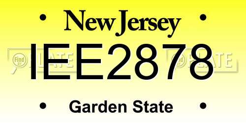 IEE2878 New Jersey License Plate