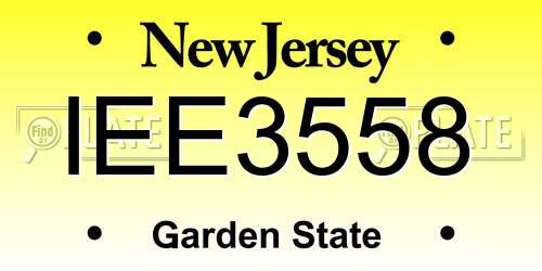 IEE3558 New Jersey License Plate