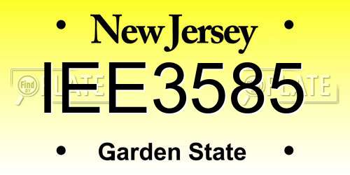 IEE3585 New Jersey License Plate
