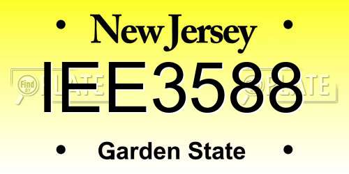 IEE3588 New Jersey License Plate