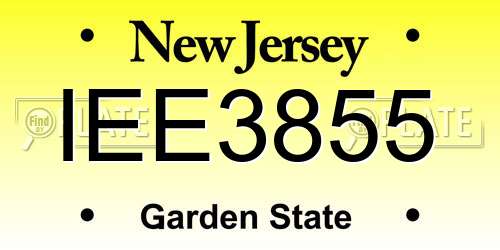 IEE3855 New Jersey License Plate
