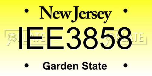 IEE3858 New Jersey License Plate