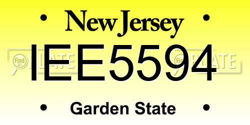 IEE5594 New Jersey License Plate