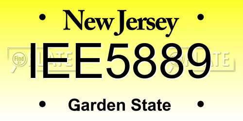 IEE5889 New Jersey License Plate