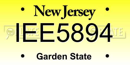 IEE5894 New Jersey License Plate