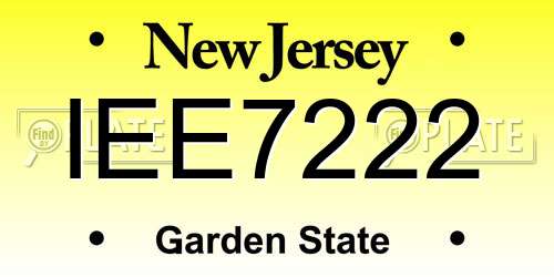 IEE7222 New Jersey License Plate