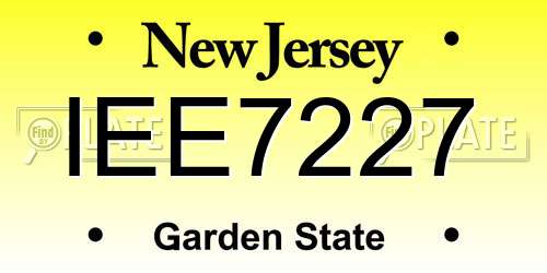 IEE7227 New Jersey License Plate