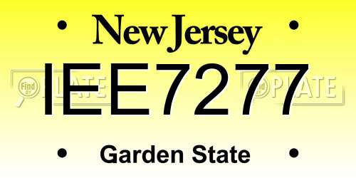 IEE7277 New Jersey License Plate