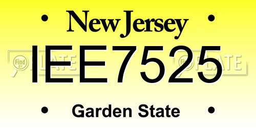 IEE7525 New Jersey License Plate