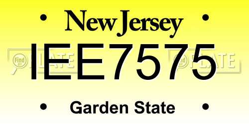 IEE7575 New Jersey License Plate