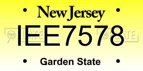 IEE7578 New Jersey License Plate