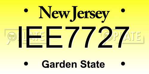 IEE7727 New Jersey License Plate