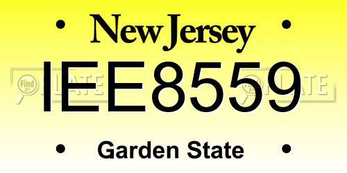 IEE8559 New Jersey License Plate