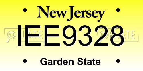 IEE9328 New Jersey License Plate
